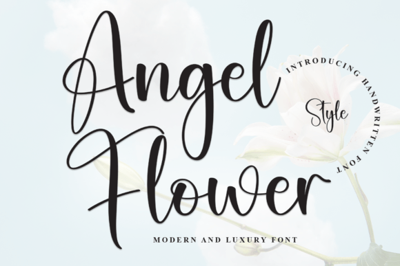 Angel Flower Font for Romantic Craft Designs